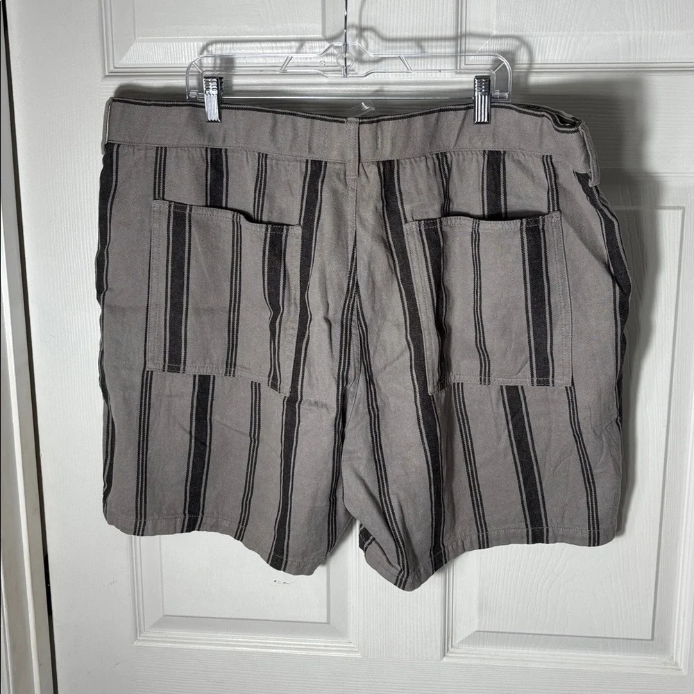 Madewell Men's XXL NWT Striped Lounge Shorts Hemp Cotton Gray Black